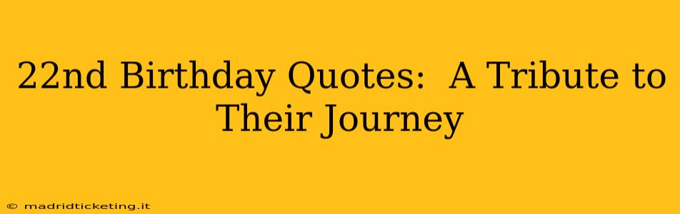 22nd Birthday Quotes:  A Tribute to Their Journey
