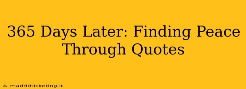 365 Days Later: Finding Peace Through Quotes