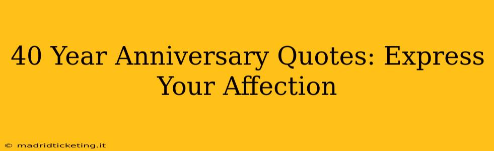 40 Year Anniversary Quotes: Express Your Affection