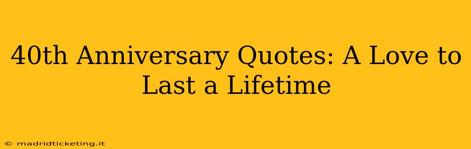 40th Anniversary Quotes: A Love to Last a Lifetime