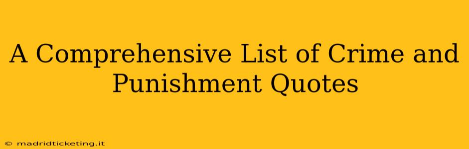 A Comprehensive List of Crime and Punishment Quotes