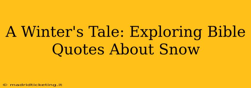 A Winter's Tale: Exploring Bible Quotes About Snow