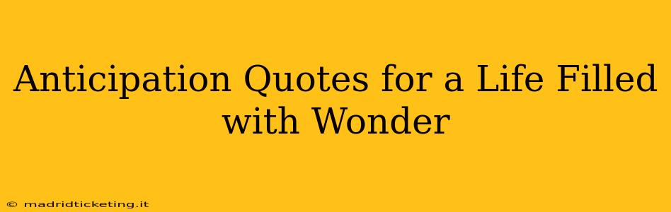 Anticipation Quotes for a Life Filled with Wonder