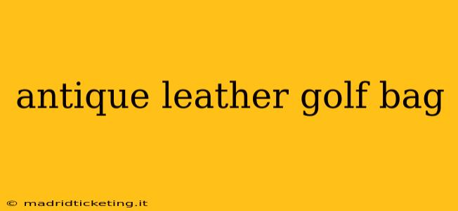 antique leather golf bag