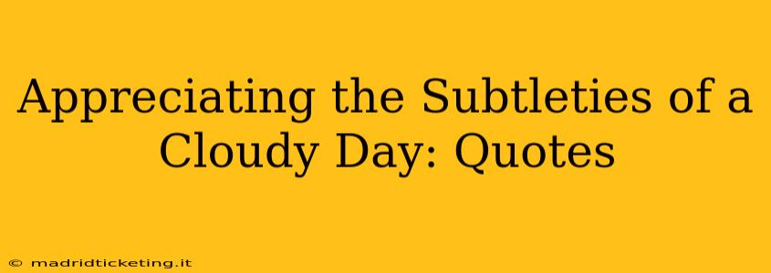 Appreciating the Subtleties of a Cloudy Day: Quotes