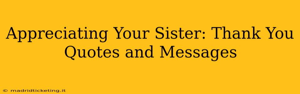 Appreciating Your Sister: Thank You Quotes and Messages