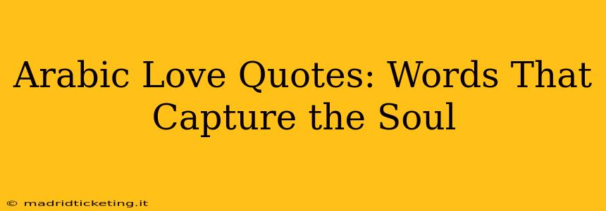 Arabic Love Quotes: Words That Capture the Soul