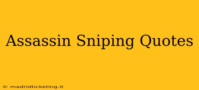 Assassin Sniping Quotes