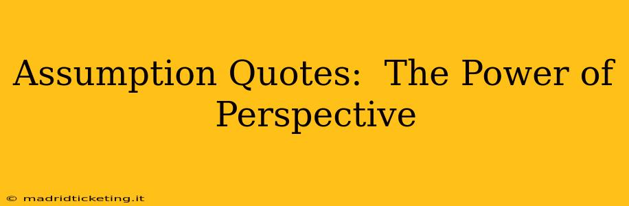Assumption Quotes:  The Power of Perspective