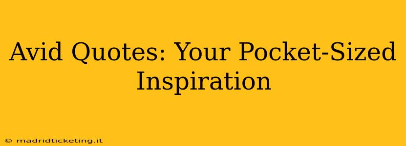 Avid Quotes: Your Pocket-Sized Inspiration