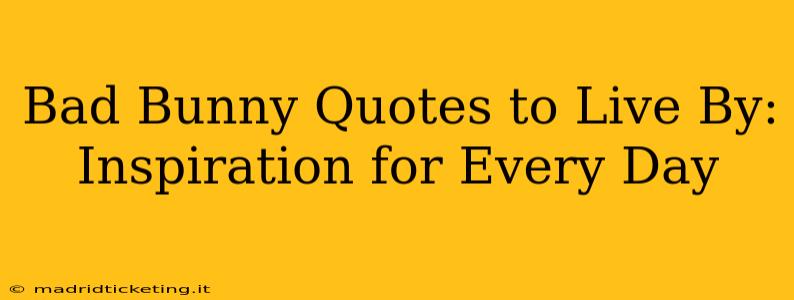 Bad Bunny Quotes to Live By: Inspiration for Every Day