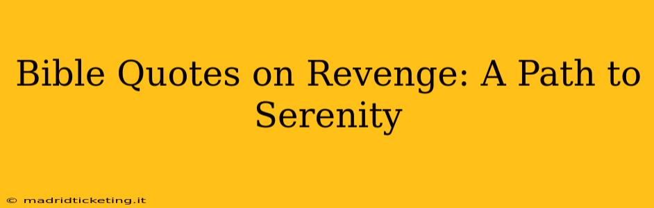 Bible Quotes on Revenge: A Path to Serenity