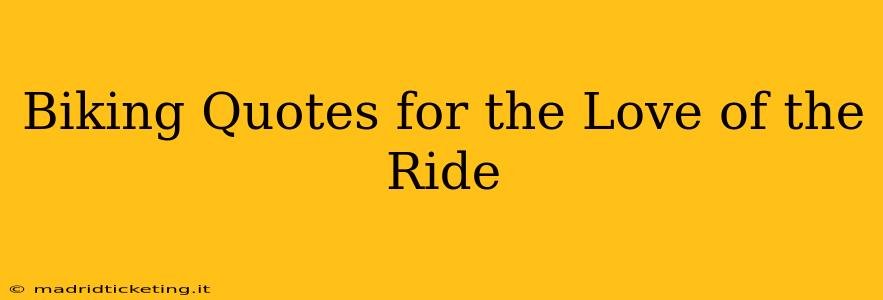 Biking Quotes for the Love of the Ride