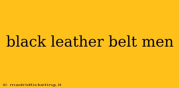 black leather belt men