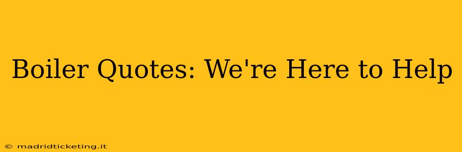 Boiler Quotes: We're Here to Help