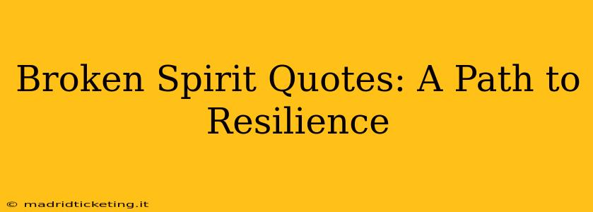 Broken Spirit Quotes: A Path to Resilience