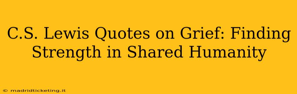 C.S. Lewis Quotes on Grief: Finding Strength in Shared Humanity