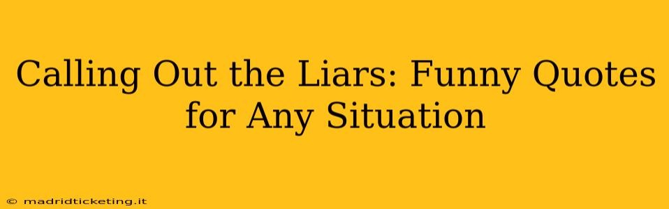Calling Out the Liars: Funny Quotes for Any Situation