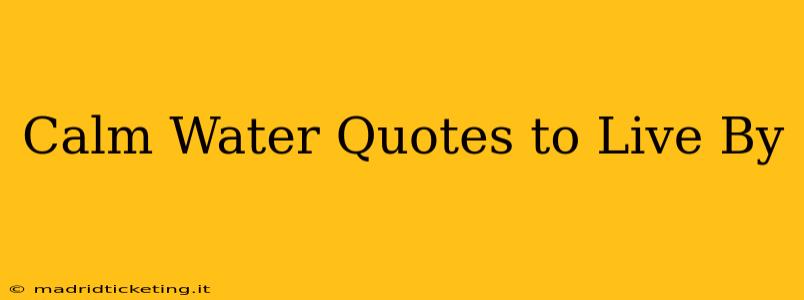 Calm Water Quotes to Live By