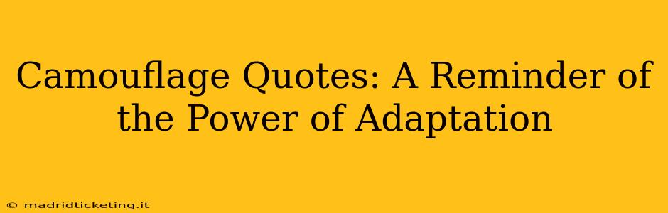 Camouflage Quotes: A Reminder of the Power of Adaptation