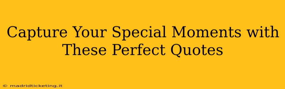Capture Your Special Moments with These Perfect Quotes