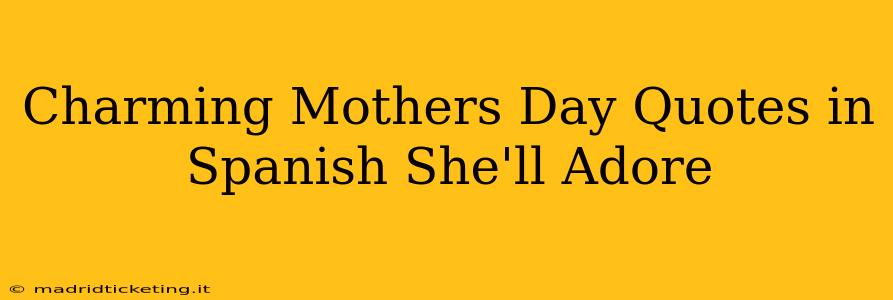 Charming Mothers Day Quotes in Spanish She'll Adore