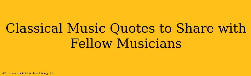 Classical Music Quotes to Share with Fellow Musicians