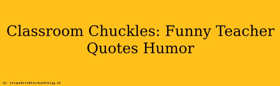 Classroom Chuckles: Funny Teacher Quotes Humor