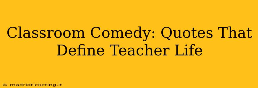 Classroom Comedy: Quotes That Define Teacher Life