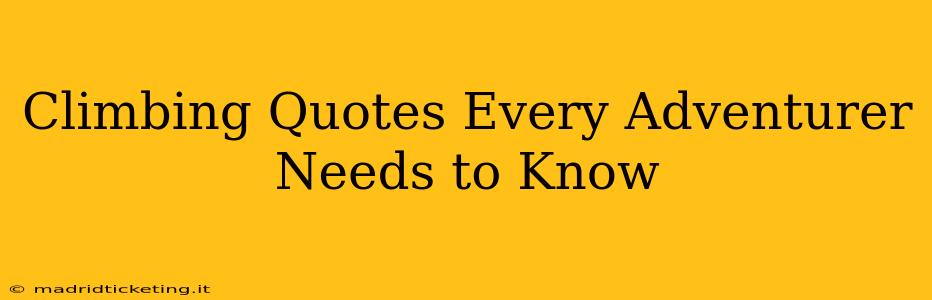 Climbing Quotes Every Adventurer Needs to Know
