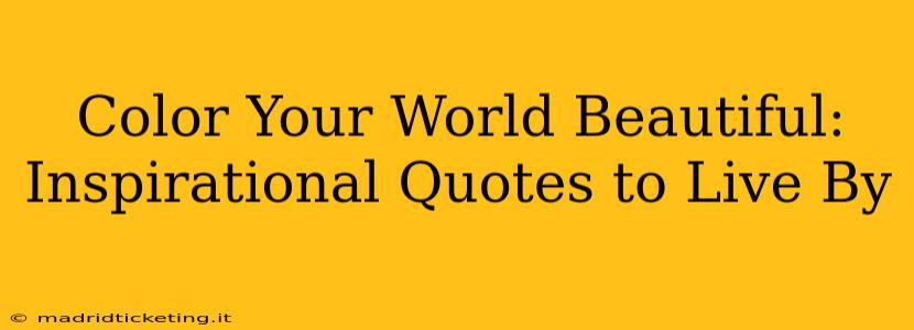 Color Your World Beautiful: Inspirational Quotes to Live By