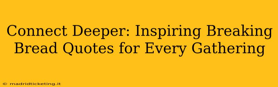 Connect Deeper: Inspiring Breaking Bread Quotes for Every Gathering