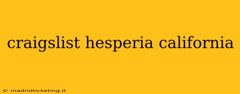 craigslist hesperia california