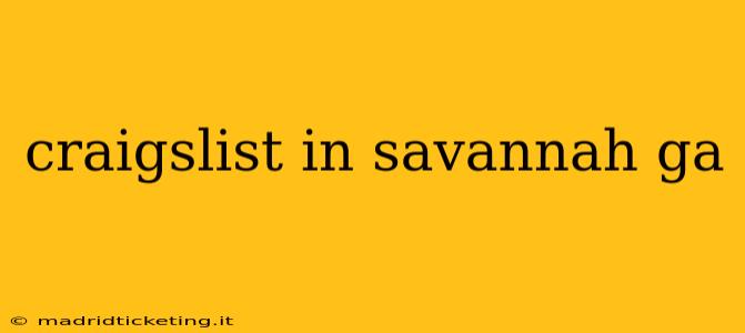 craigslist in savannah ga