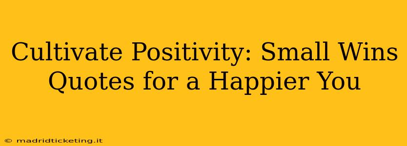 Cultivate Positivity: Small Wins Quotes for a Happier You
