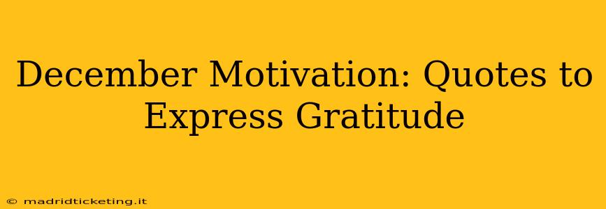 December Motivation: Quotes to Express Gratitude