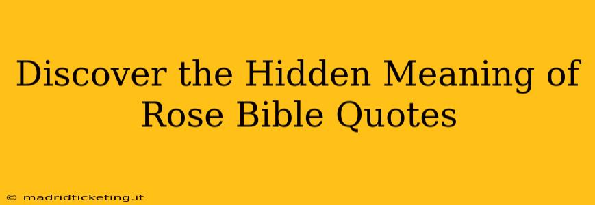 Discover the Hidden Meaning of Rose Bible Quotes