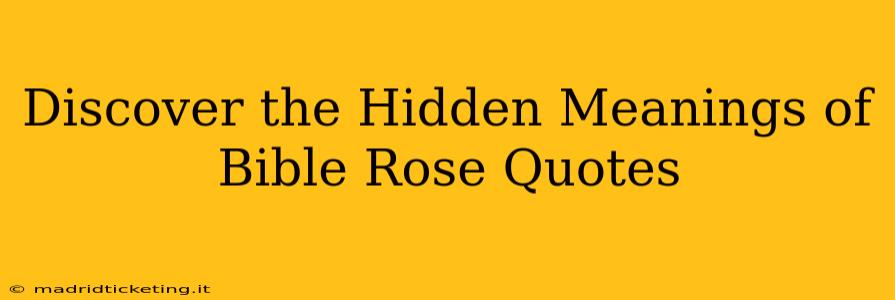 Discover the Hidden Meanings of Bible Rose Quotes