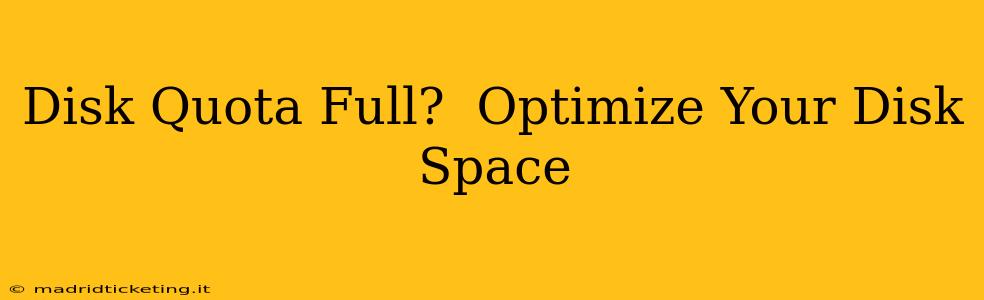 Disk Quota Full?  Optimize Your Disk Space
