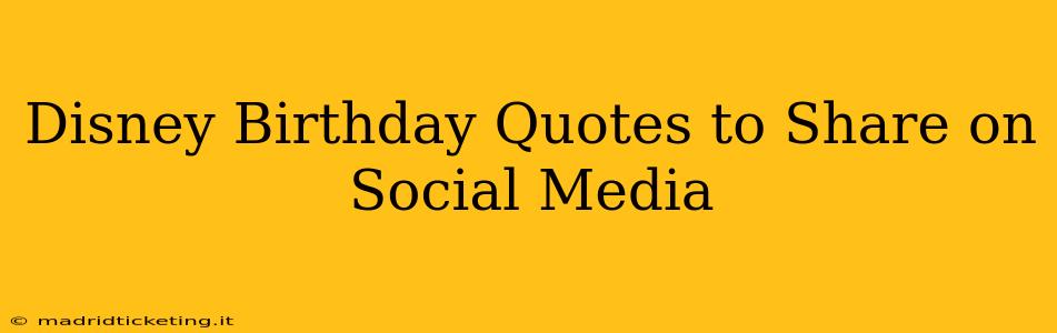 Disney Birthday Quotes to Share on Social Media