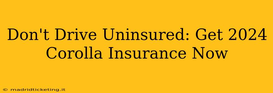 Don't Drive Uninsured: Get 2024 Corolla Insurance Now