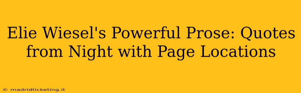 Elie Wiesel's Powerful Prose: Quotes from Night with Page Locations