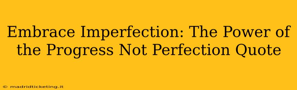 Embrace Imperfection: The Power of the Progress Not Perfection Quote