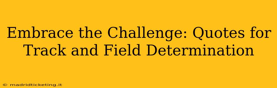 Embrace the Challenge: Quotes for Track and Field Determination