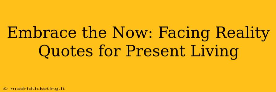 Embrace the Now: Facing Reality Quotes for Present Living