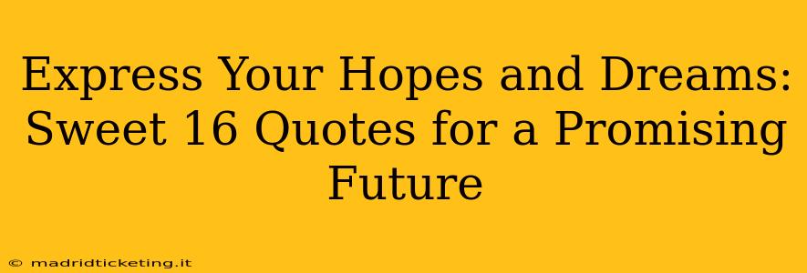 Express Your Hopes and Dreams: Sweet 16 Quotes for a Promising Future