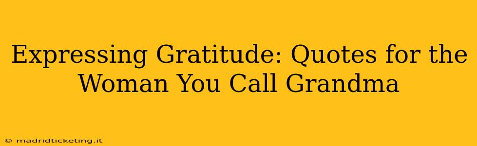 Expressing Gratitude: Quotes for the Woman You Call Grandma