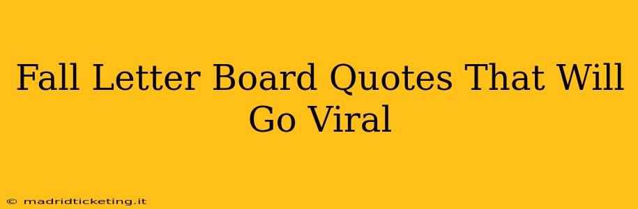 Fall Letter Board Quotes That Will Go Viral