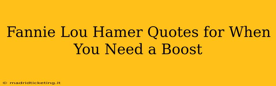 Fannie Lou Hamer Quotes for When You Need a Boost