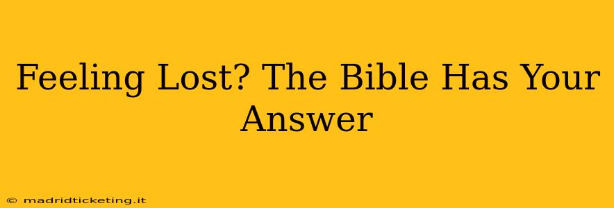 Feeling Lost? The Bible Has Your Answer